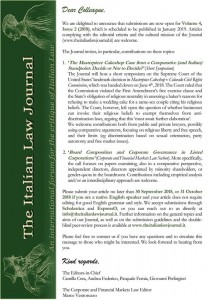 CfP_The Italian Law Journal
