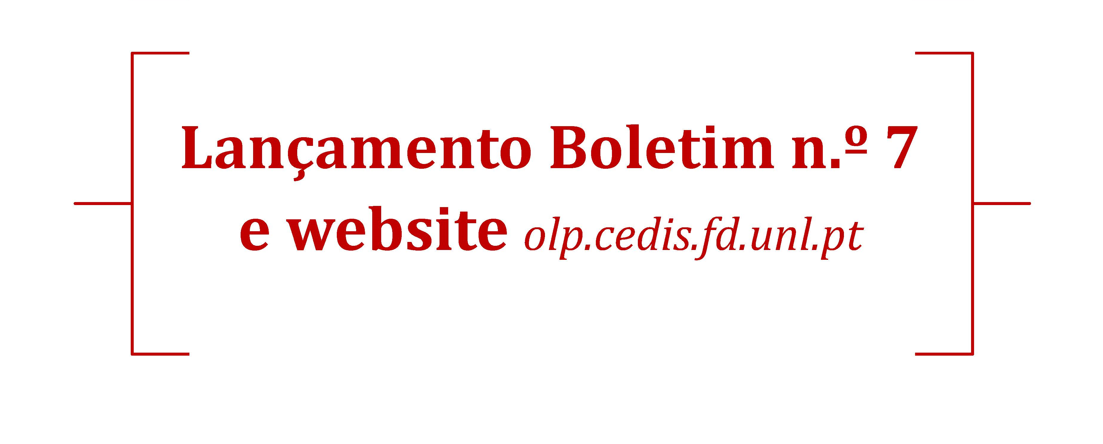 11 de Janeiro: Lançamento do Boletim nº 7 e do Site do Observatório da Legislação Portuguesa